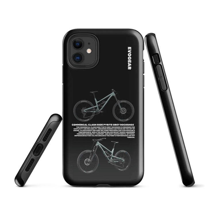 Black Clash Ride Pyrite Grey Rockshox iPhone Case product image (1)