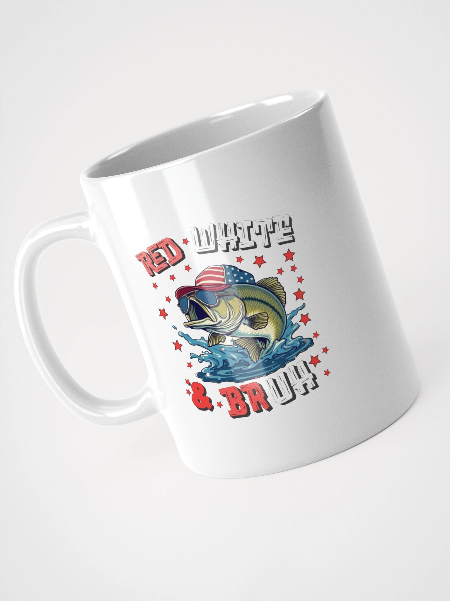 Red White And Bruh Fishing Patriotic Vibes Mug product image (2)