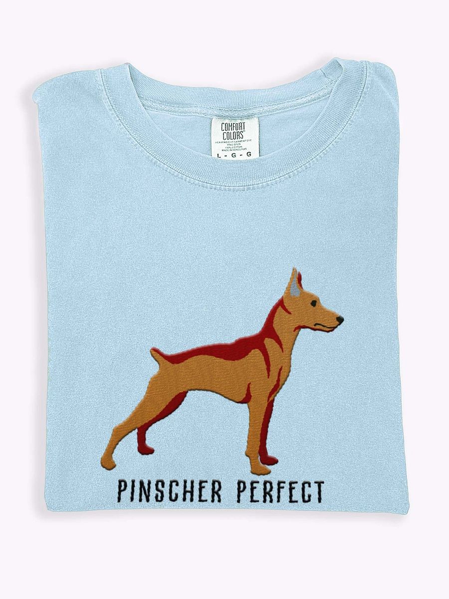 Pinscher Perfect T-Shirt(Embroidered) of a Mini Pinscher(Tan) product image (1)