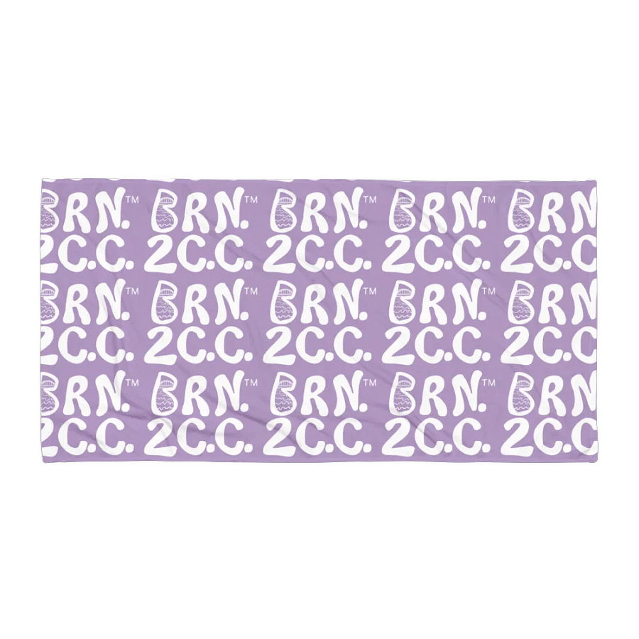BRN.2C.C.™ | Coastal Classic Beach Towel | All-Over Logo Print | Vibrant Colors for Salty Souls | White Logo on East Side Lavender product image (1)