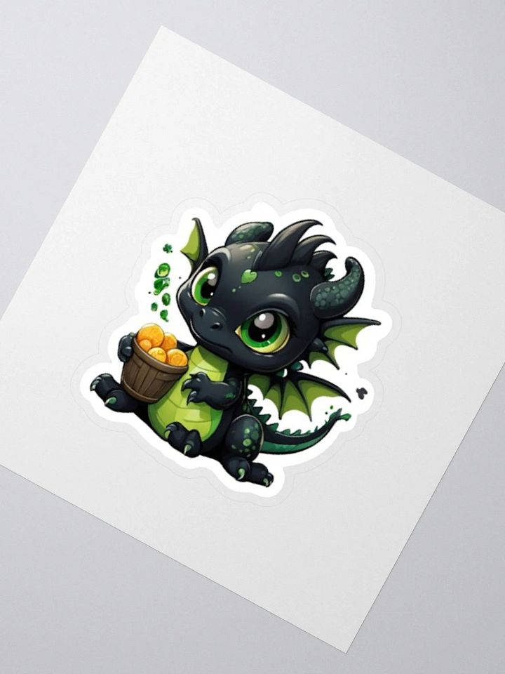 Cute Black and Green Baby Dragon V.3 Sticker product image (2)