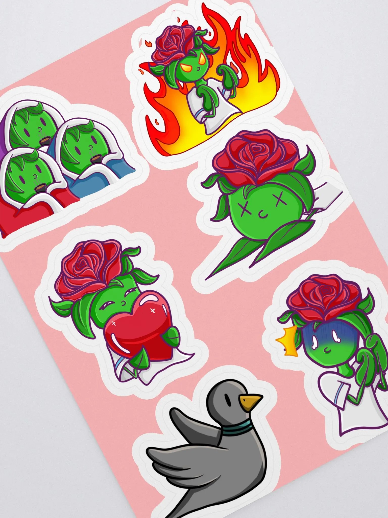 Rose emote Sticker Sheet | Art by Duck product image (2)