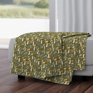 Seamless Pattern - Golden Mushrooms on Light Green product image (4)