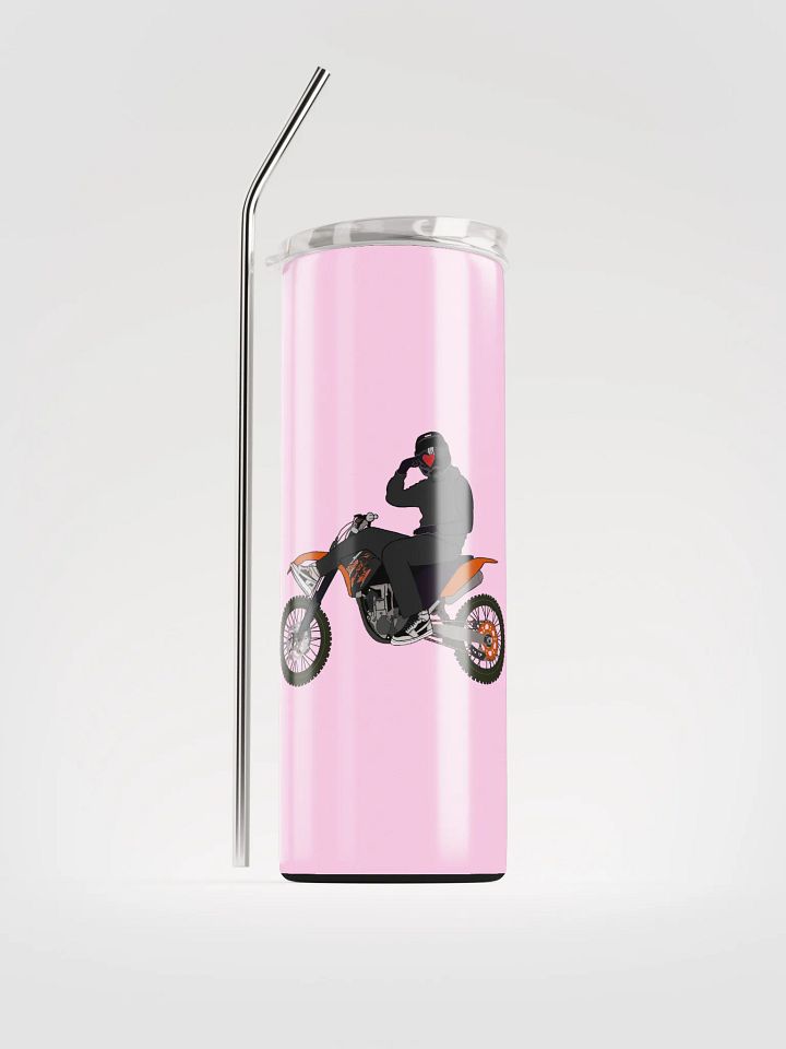 Heart-hand on Bike (Pink) Stainless Steel Tumbler product image (1)
