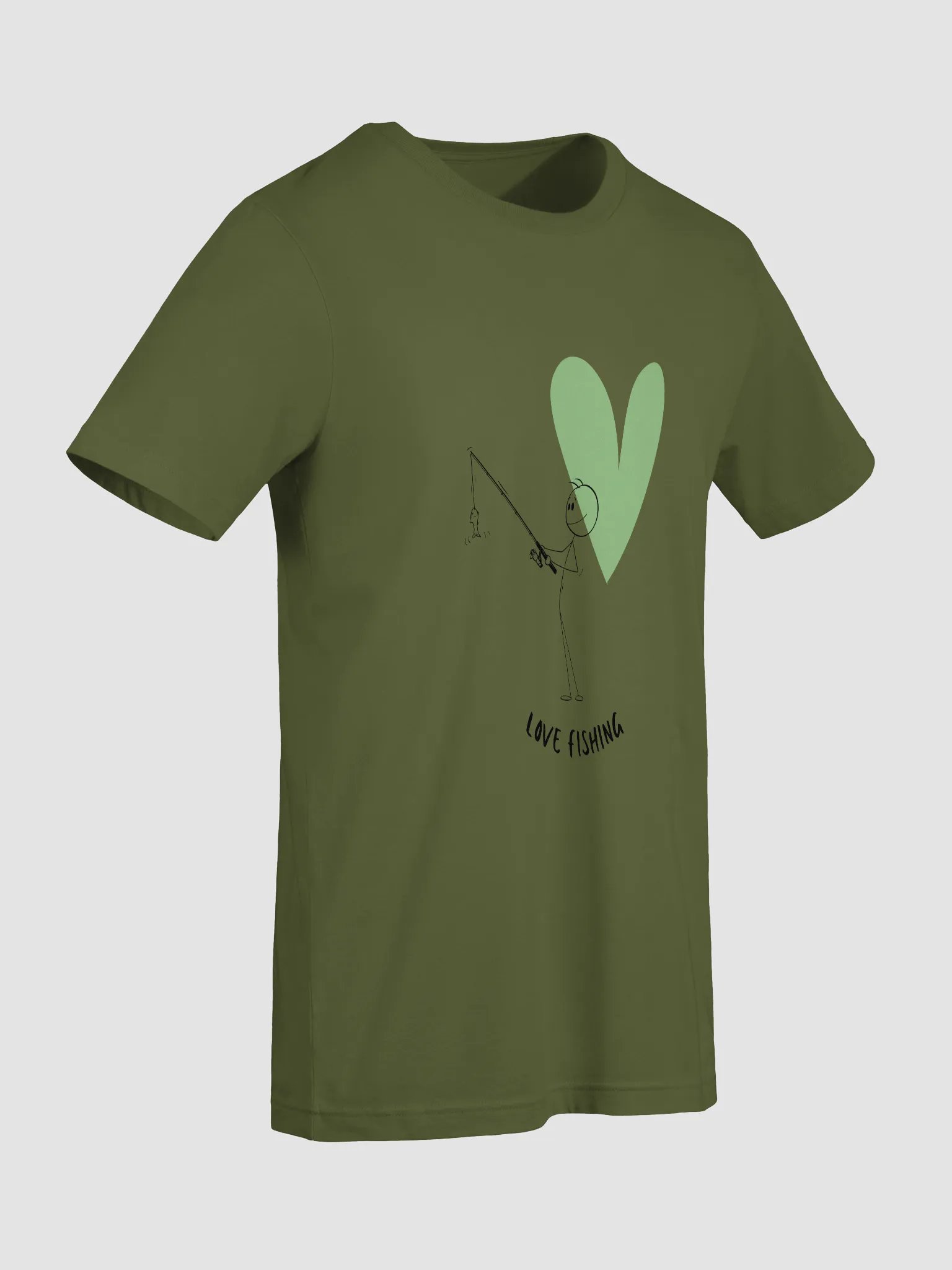 Love Fishing Heart Cartoon Supersoft T-Shirt product image (7)