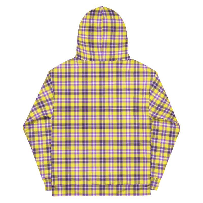 Bright Yellow and Purple Plaid Hoodie product image (7)