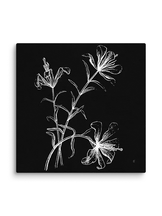 Floral Line Drawing Canvas Art - Wild Elegant Flowers Dark product image (2)