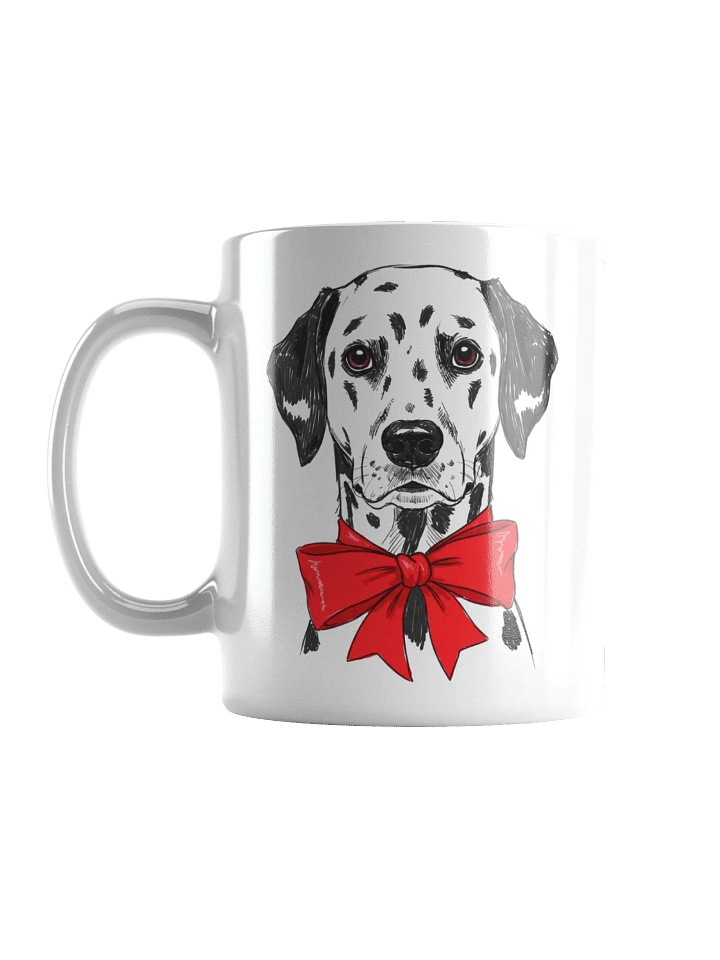 Dalmatian With A Red Bow Sketch-y Art Chic Small Ceramic Mug product image (2)