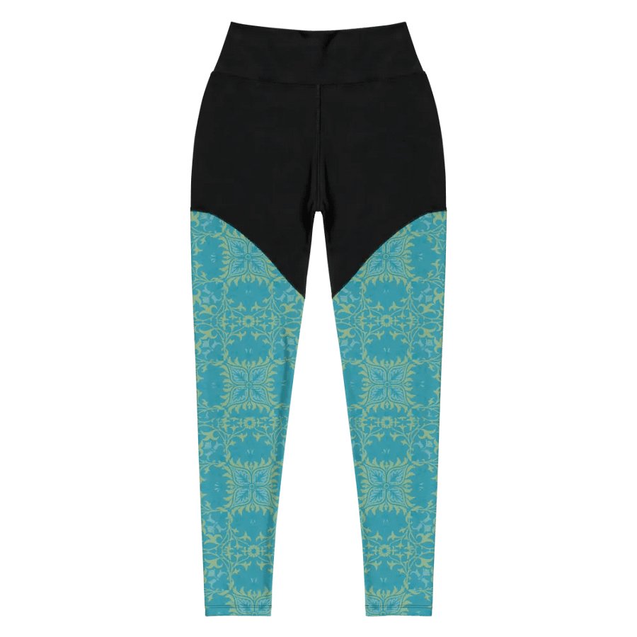 Turq Lime All-Over Print Sports Leggings product image (5)