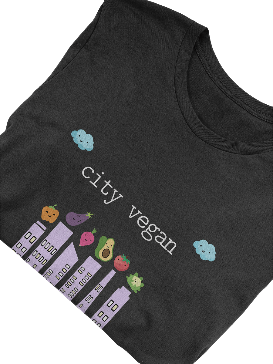 “City Vegan” Unisex Black T-Shirt product image (3)