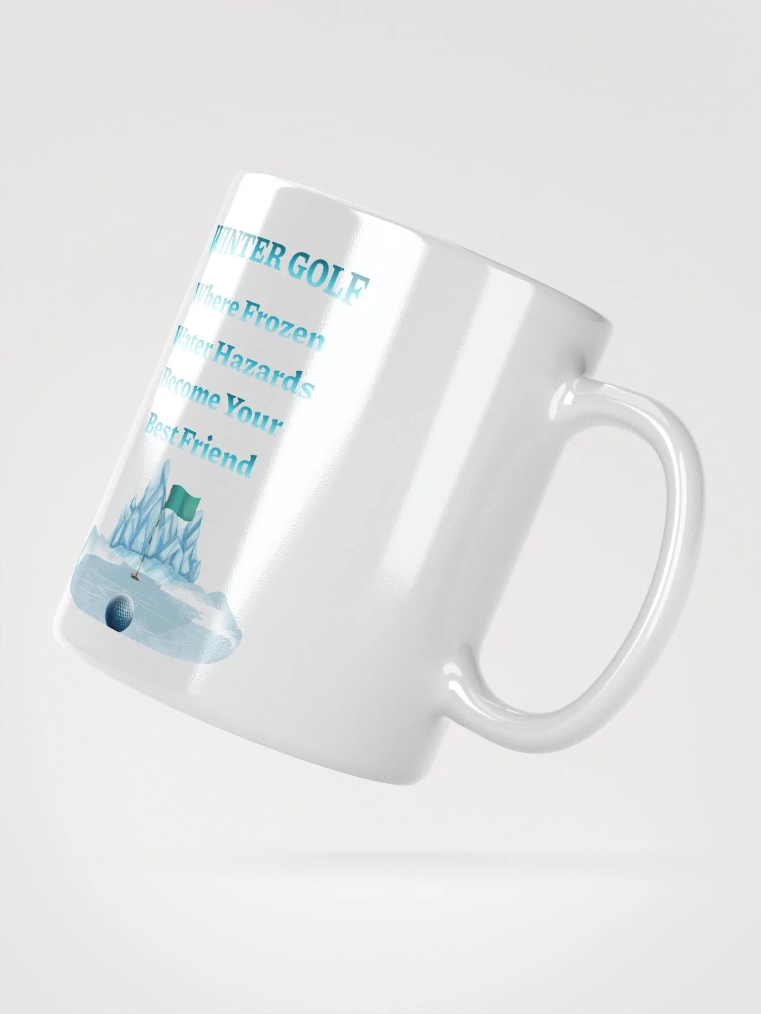 Winter Golf Funny Golfing Scene White Mug product image (12)
