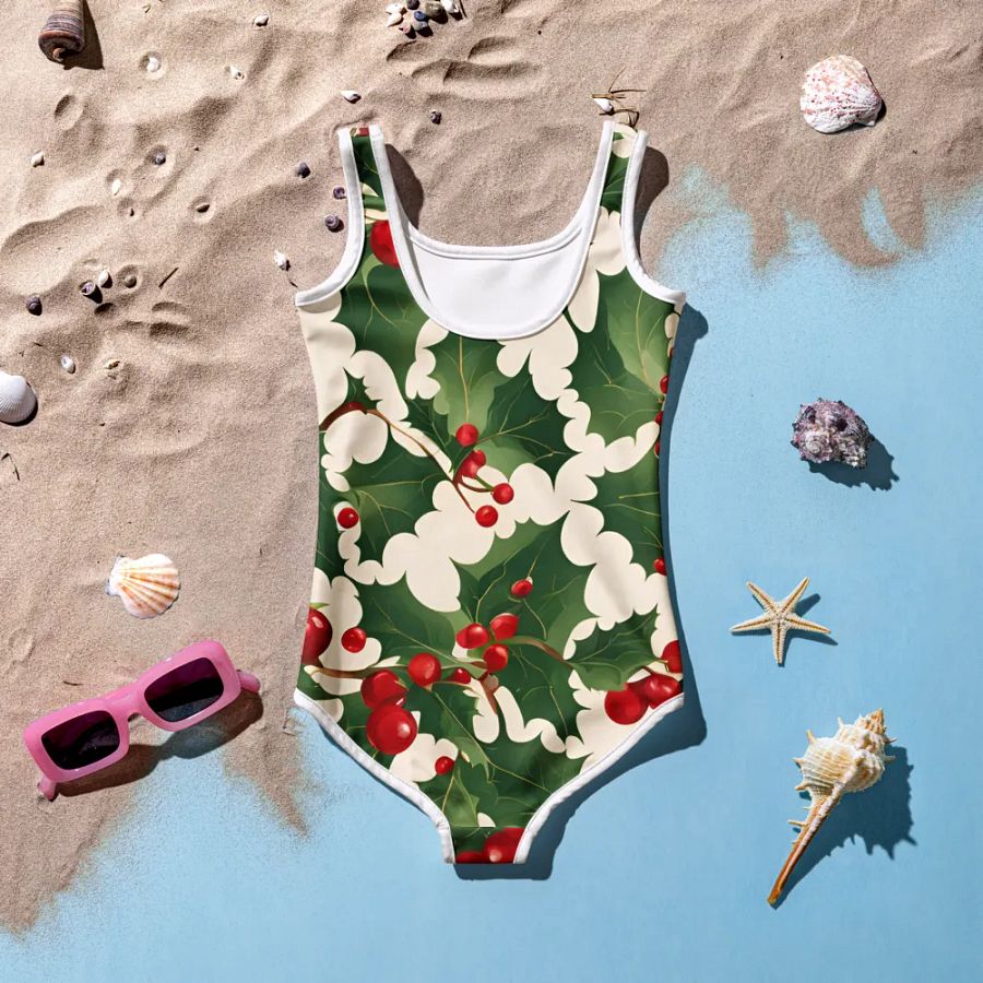 Festive Holly Kids Swimsuit product image (12)