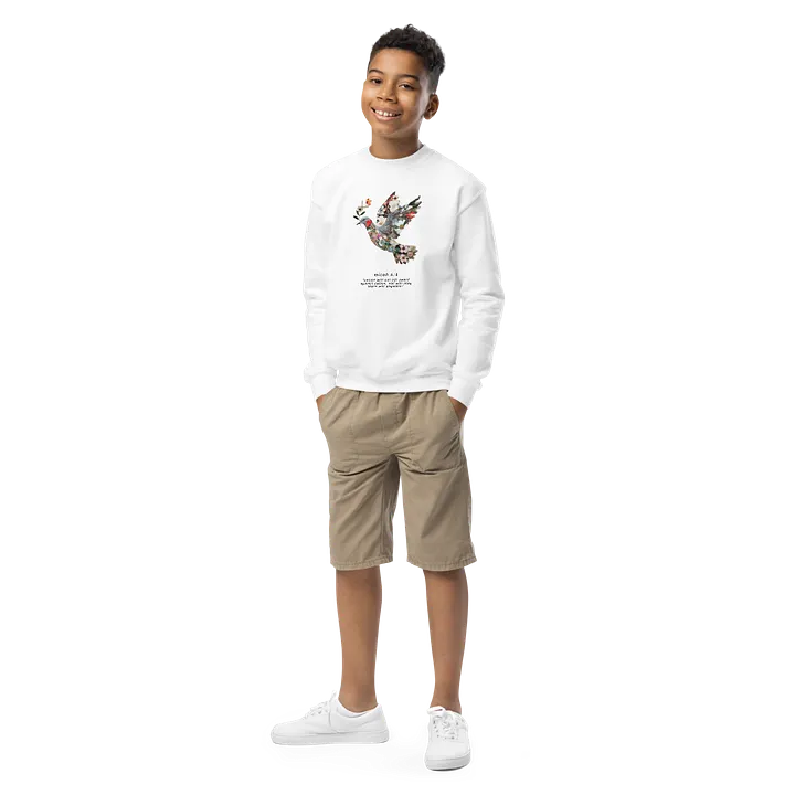 Floral Peace Dove | Micah 4:3 Youth Crew Neck Sweatshirt product image (1)