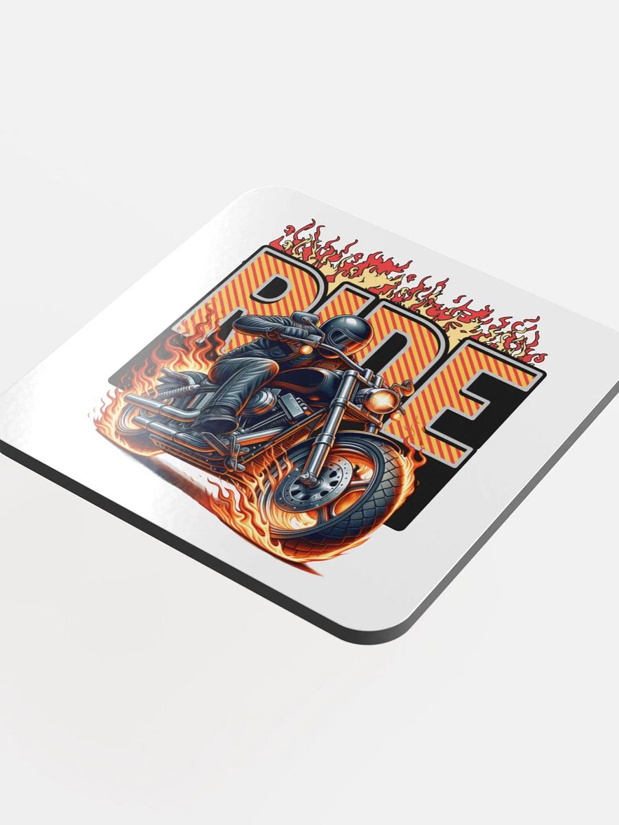 Ride Motorcycle Flaming Inferno Glossed Cork Coaster product image (4)