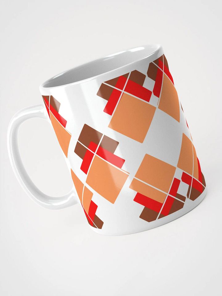 Brown, Red And Orange Overlapping Diamonds White Mug product image (7)