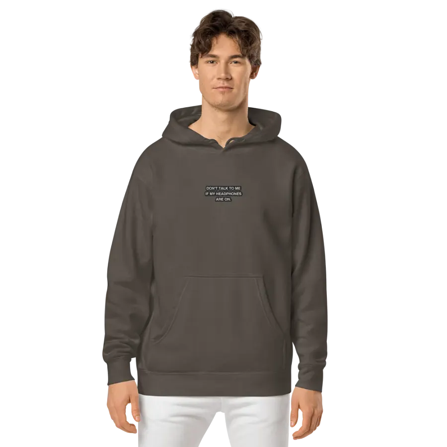 HEADPHONES ON (bubble design 2) embroidered pigment hoodie product image (3)