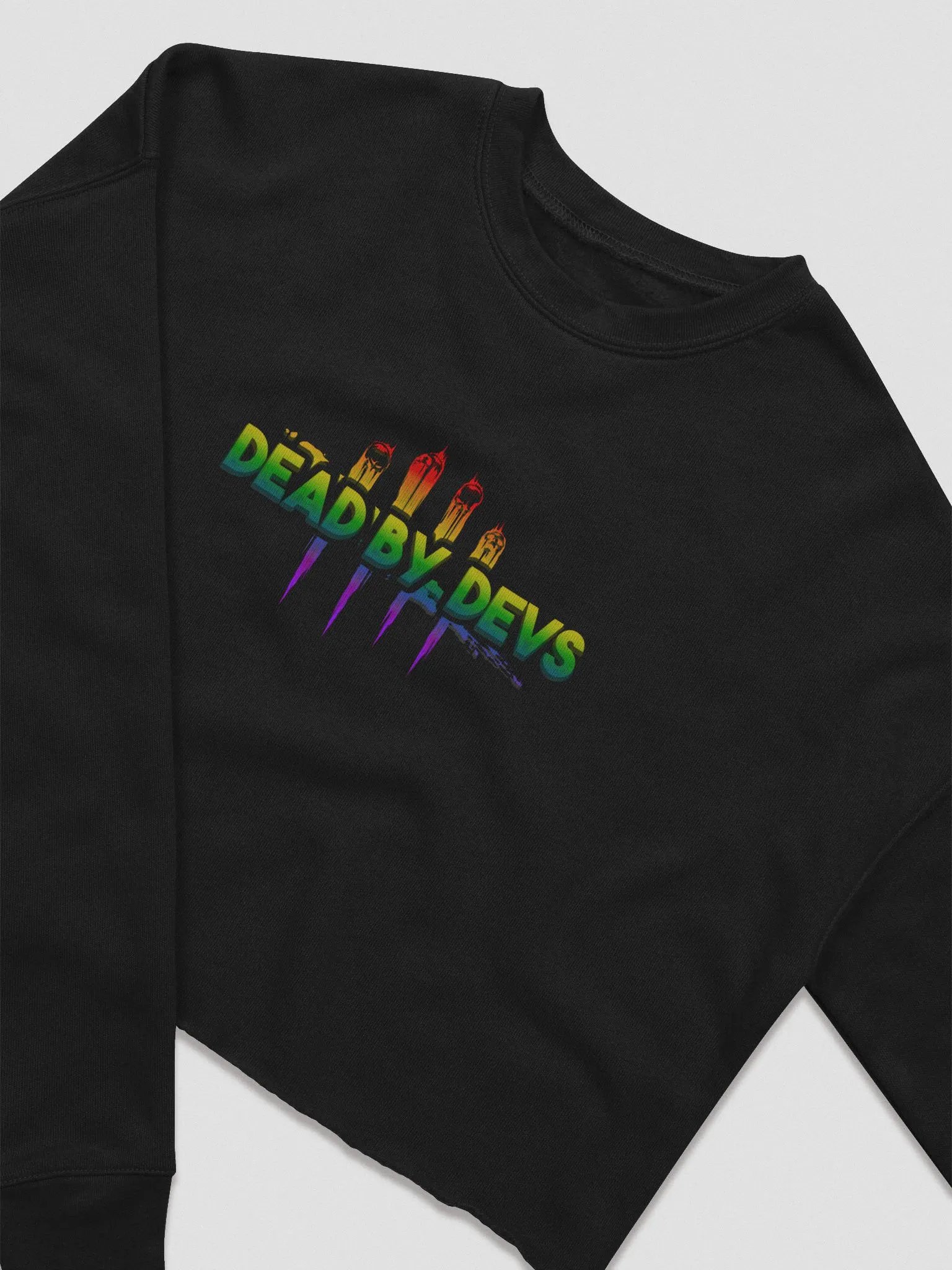 DEAD BY DEVS | CUSTOM PRINT WOMEN'S CROP CREWNECK product image (2)