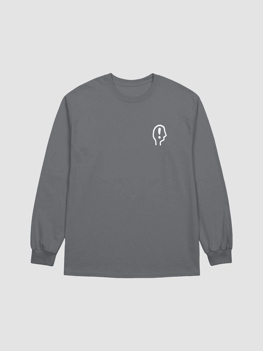 EXCLAIMING MENTALLY (sm. white design) printed cotton long sleeve product image (2)