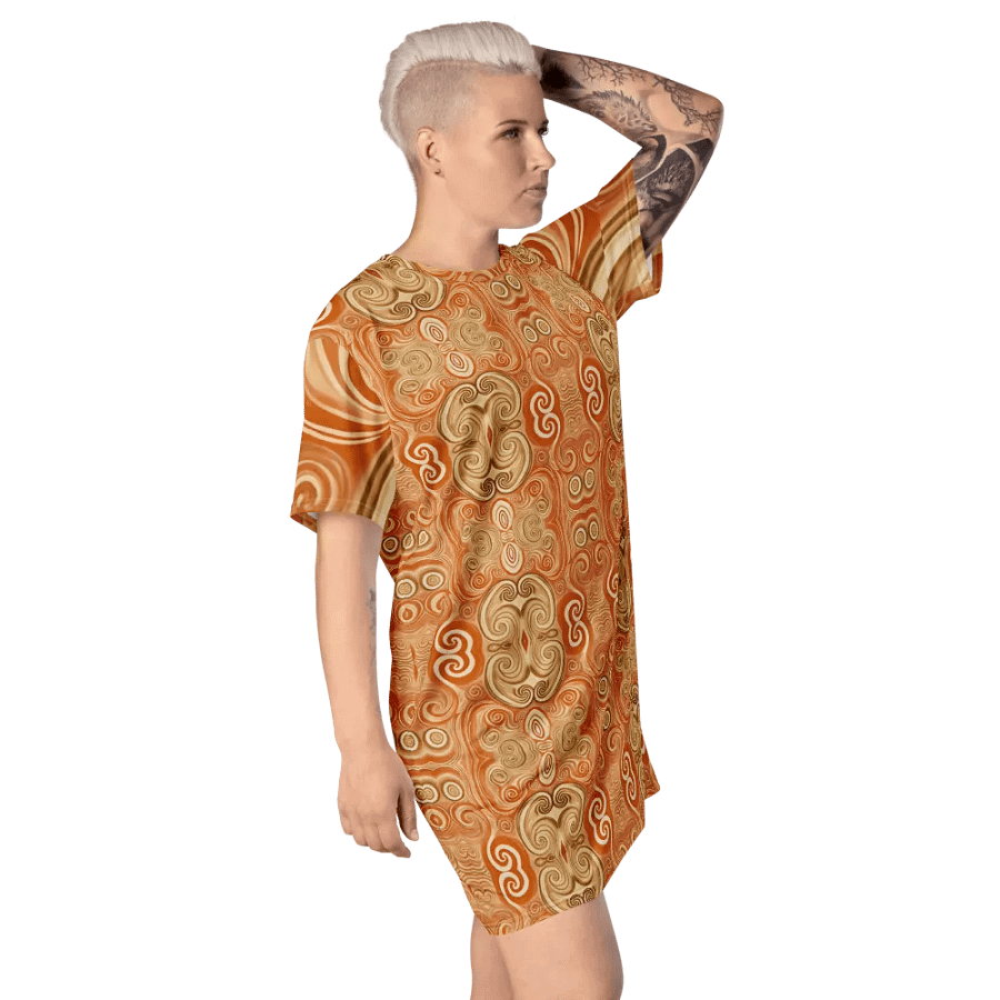 Funky Latte Liquid Tie-Dye T-shirt Dress product image (4)