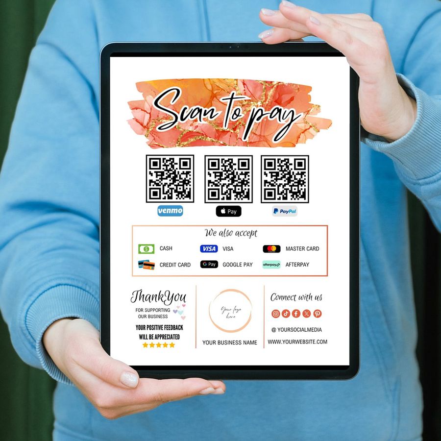 Alani - Scan To Pay QR Code Sign Template product image (9)