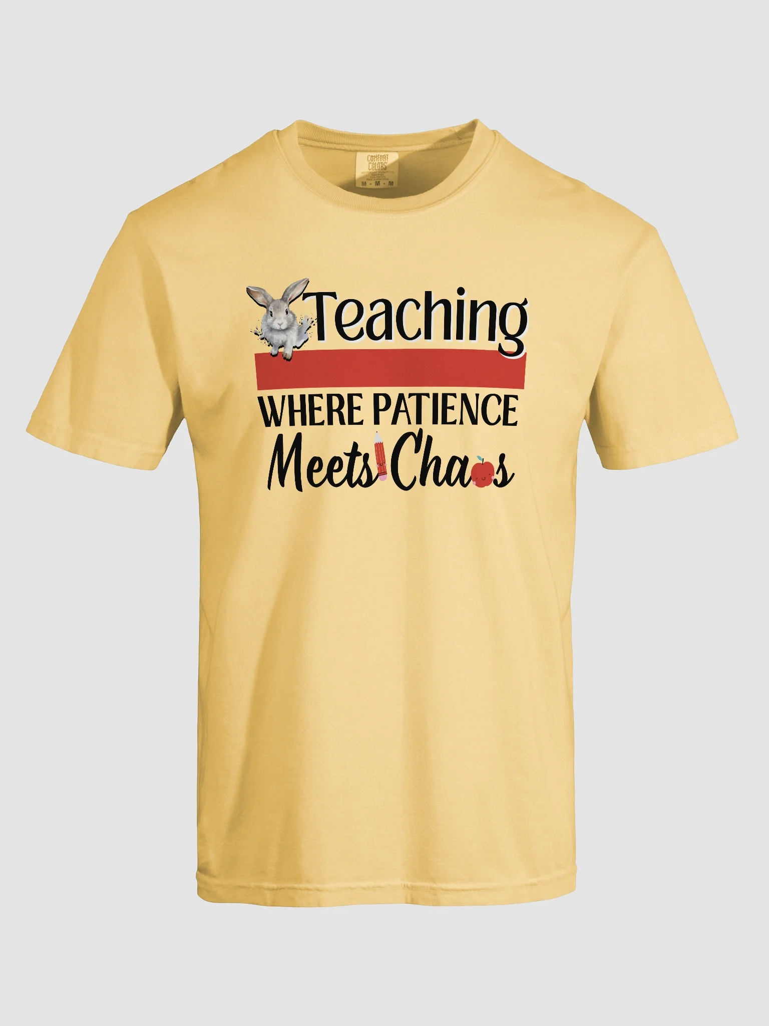 Bunny Teaching Where Patience Meets Chaos, Teachers Comfort Colors T-shirt product image (26)