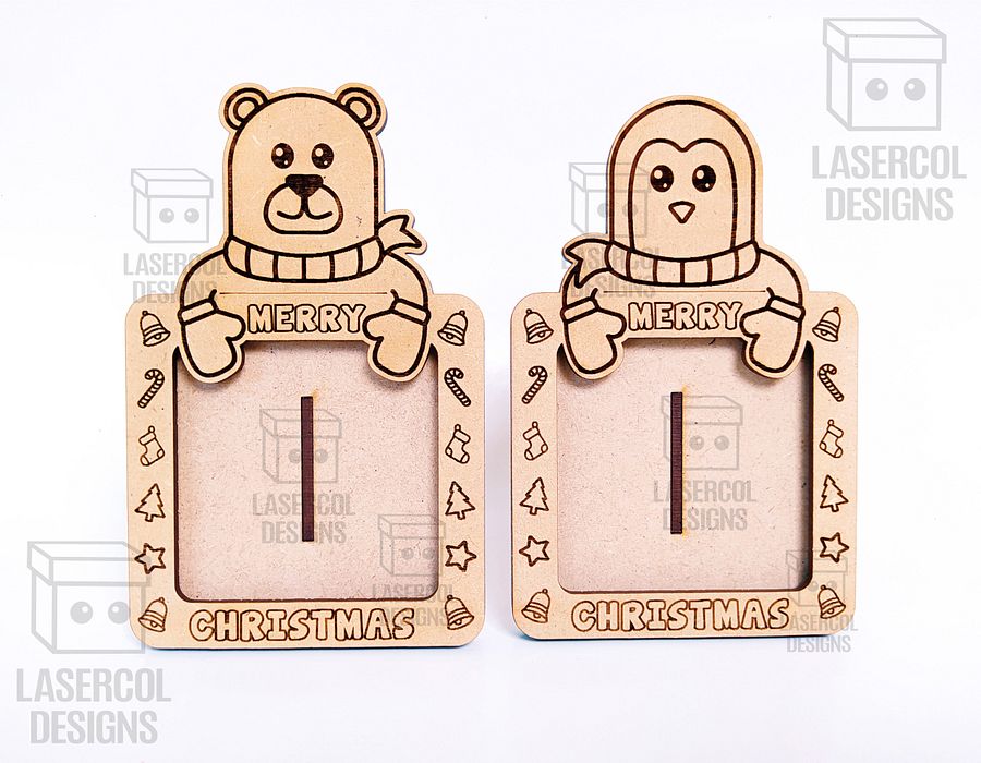 Christmas Ornaments Photo Frame Set 3 - Laser Cut Files product image (9)