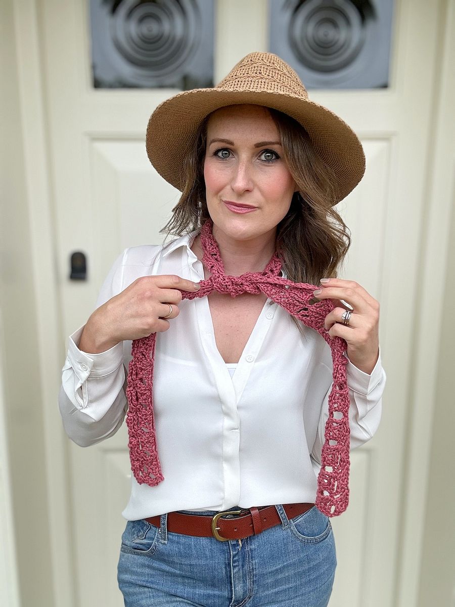 Lace Summer Crochet Headband Pattern - Versatile Hat Band, Neck Tie, Belt, Instant Download Pdf product image (1)