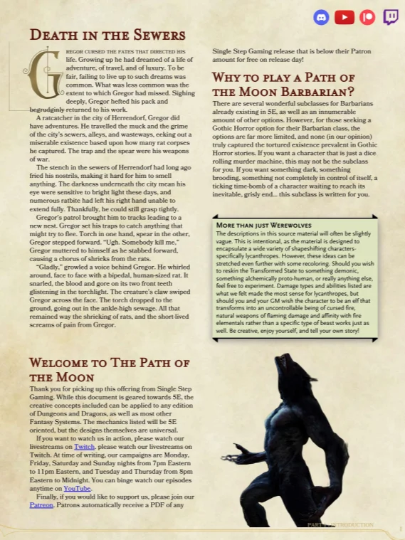 Barbarian: Path of the Moon Subclass 5E/P2E/Simulacrum Triple Threat product image (2)