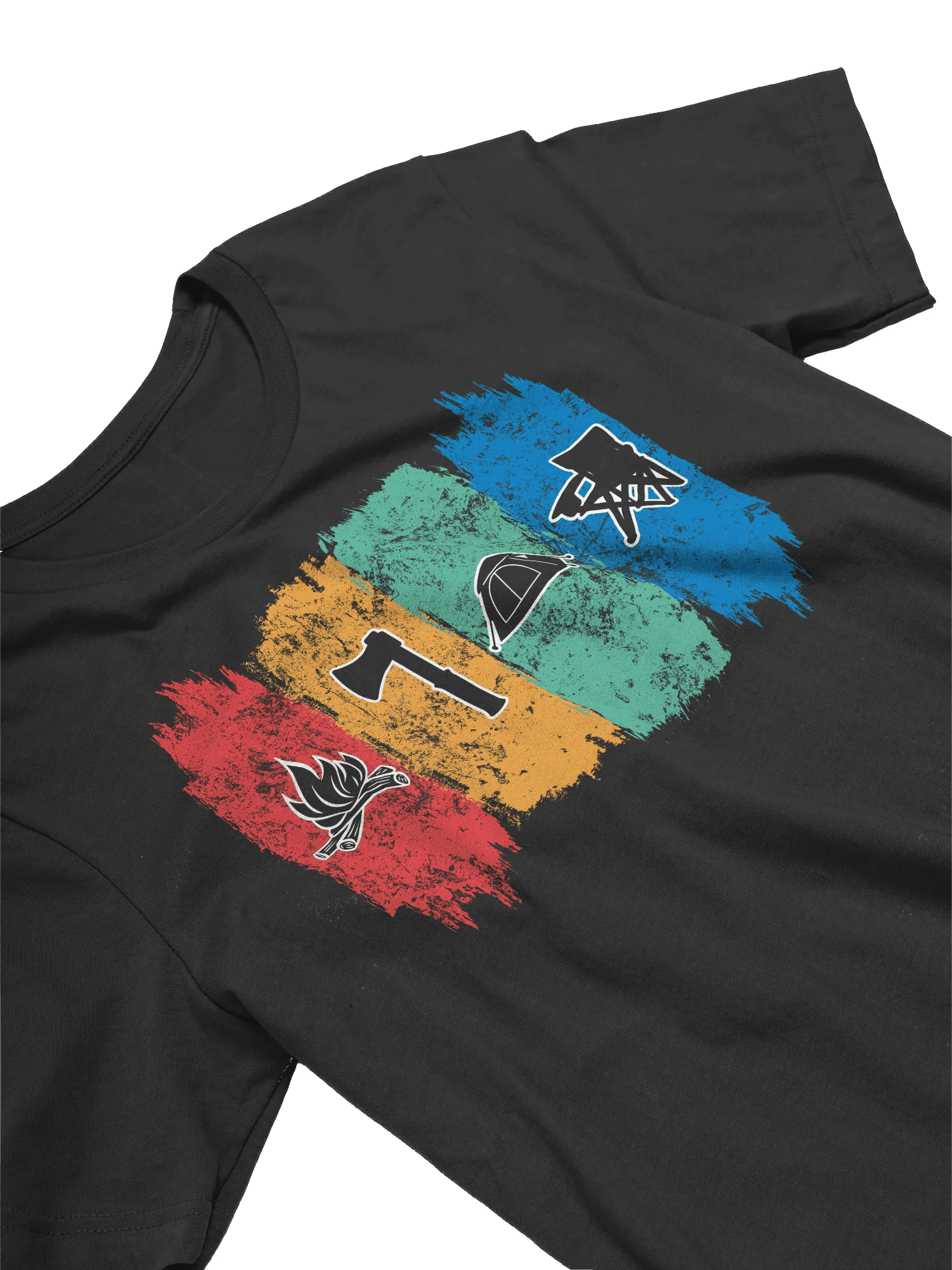 Camping Icons T-Shirt - Fire, Axe, Tent & Chair Outdoor Tee for Campers, Campfire Shirt, Hiking Tee, Adventure T-Shirt, Outdoor Enthusiast product image (3)
