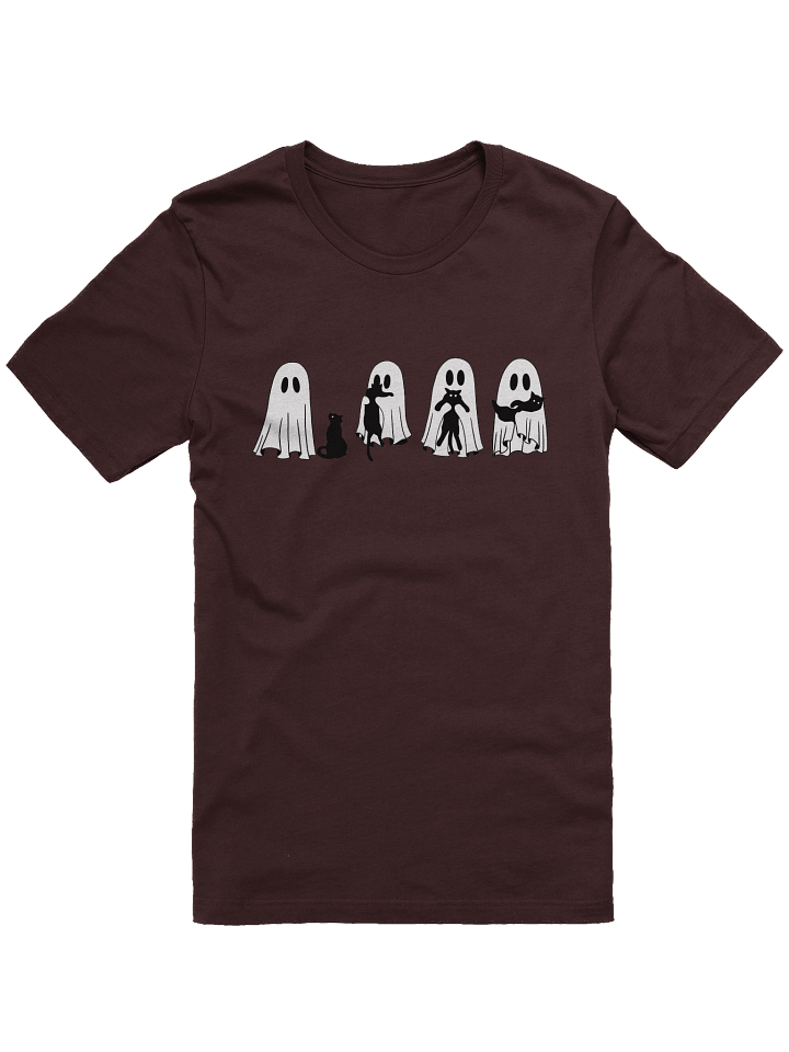 Halloween Fall Ghost With Cat Short Sleeve T-Shirt product image (3)