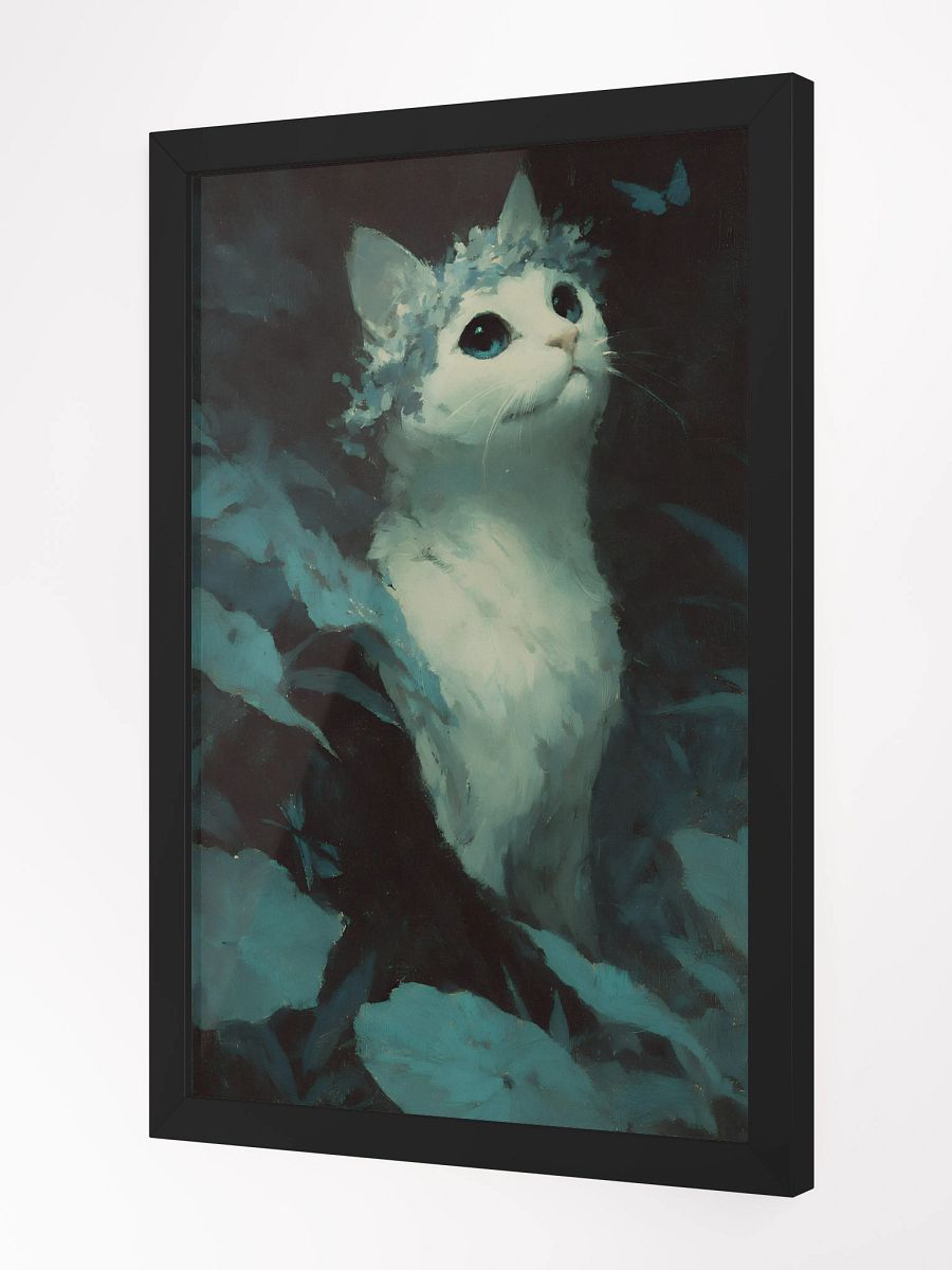 Whimsical Cat and Butterfly Framed Poster product image (2)