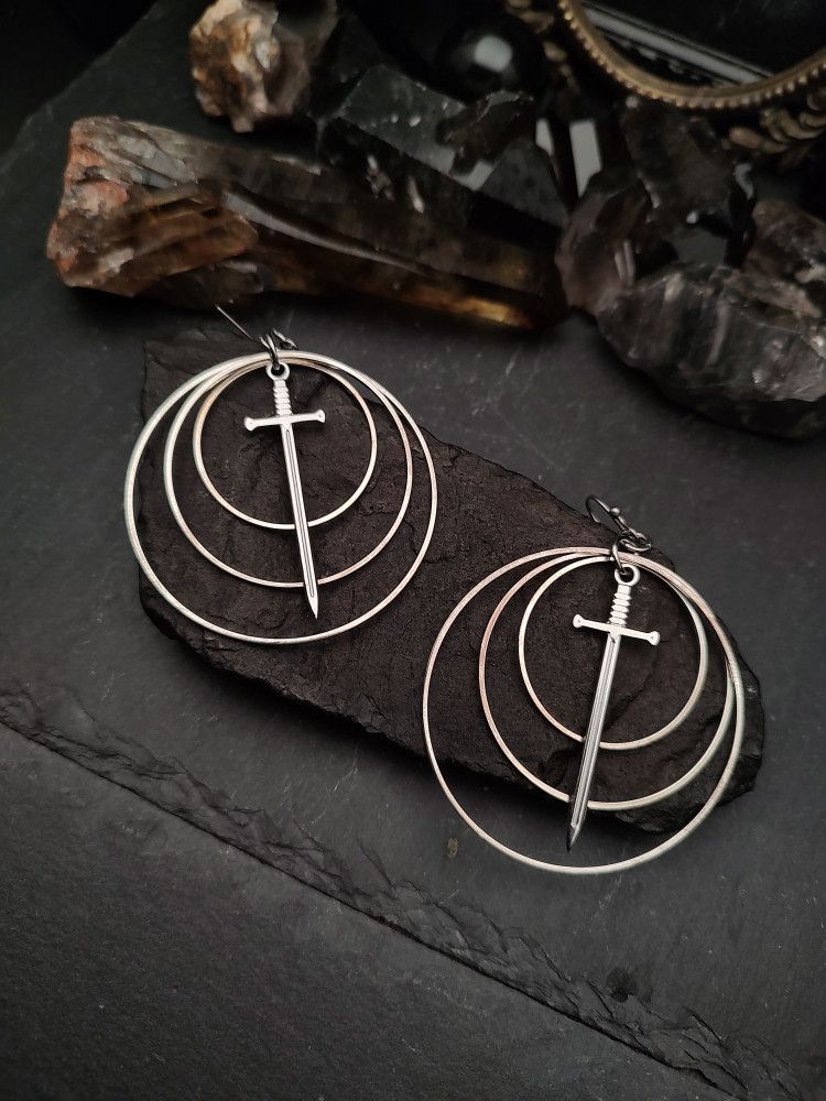 Earrings Swords - Silver Sword Trio product image (1)