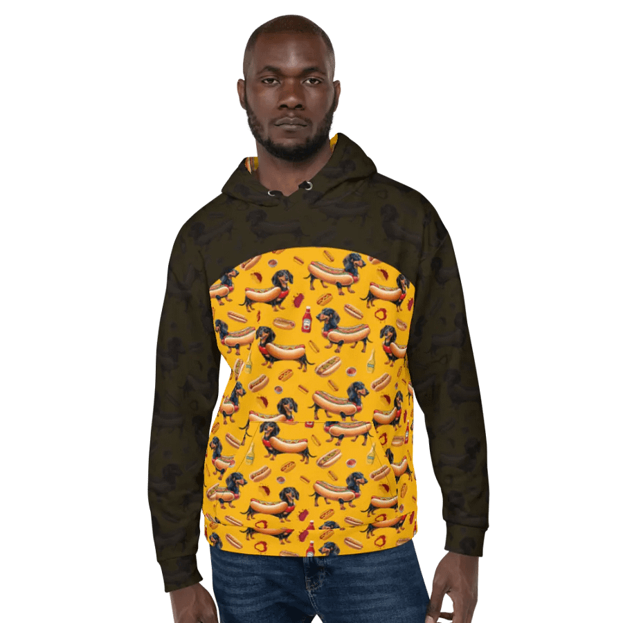 Dachshund Delight All-Over Hoodie (Obsidian) product image (6)
