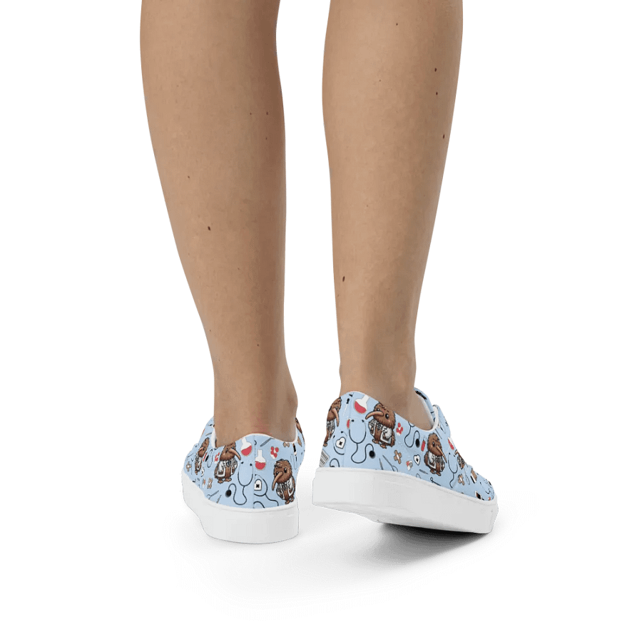 Cute Medical Kiwi Lace-up Canvas Shoes (Blue) product image (3)