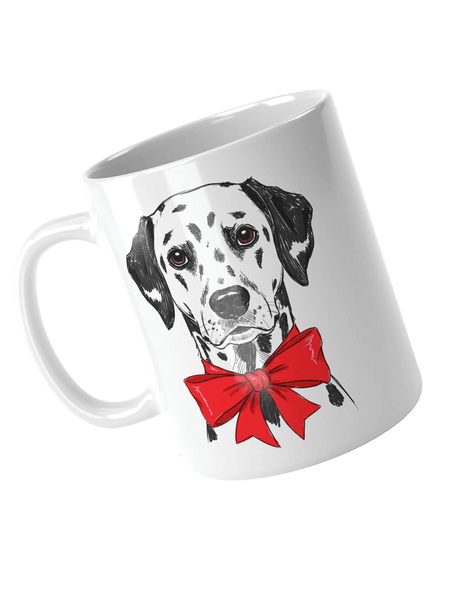 Dalmatian With A Red Bow Sketch-y Art Chic Small Ceramic Mug product image (4)