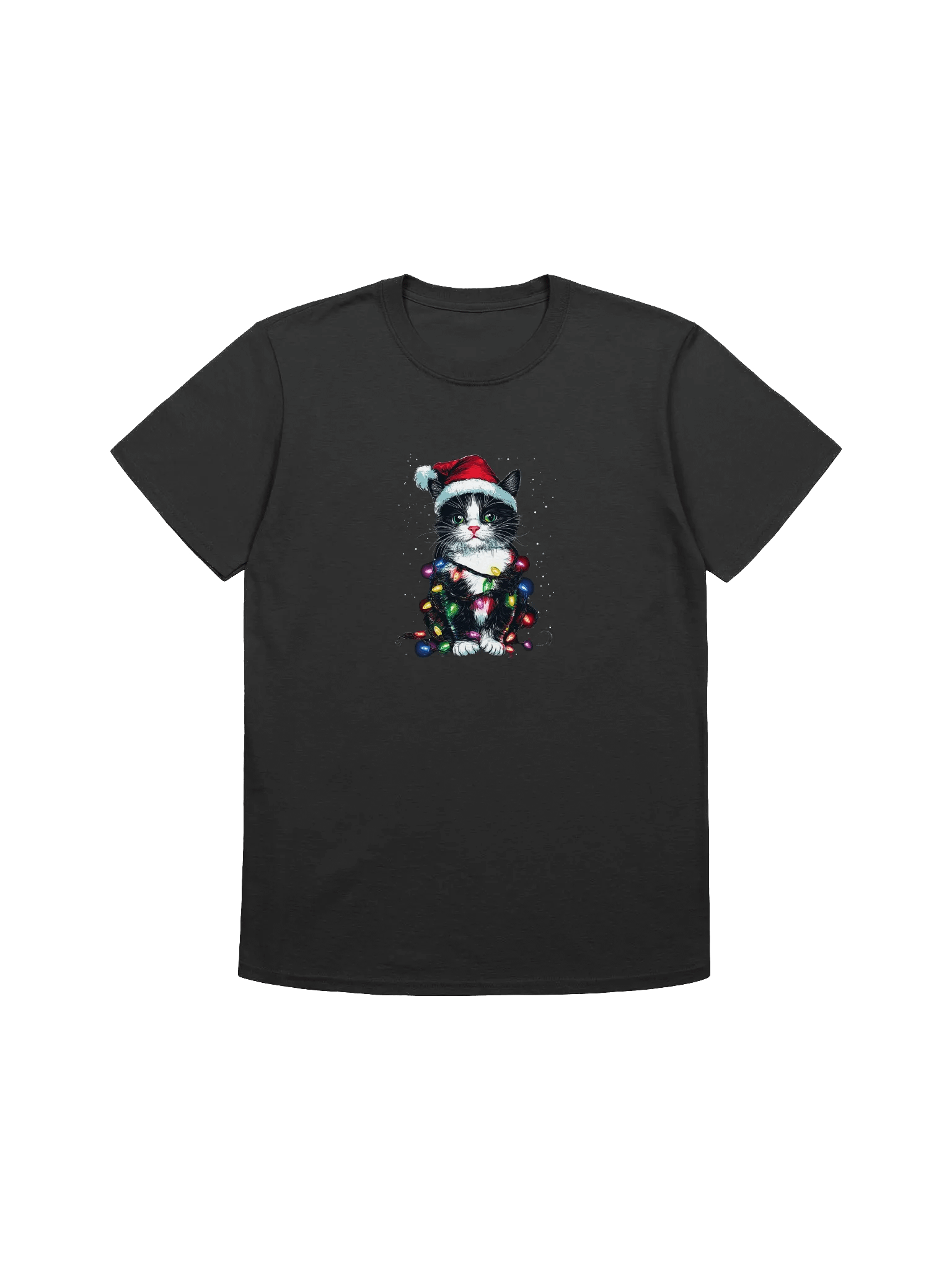 Black and White Christmas Kitten Unisex T-Shirt product image (4)