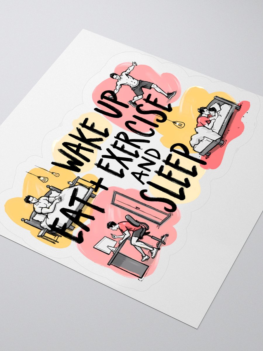 Daily Routine | Wake Up, Eat, Exercise, Sleep Art Sticker product image (7)