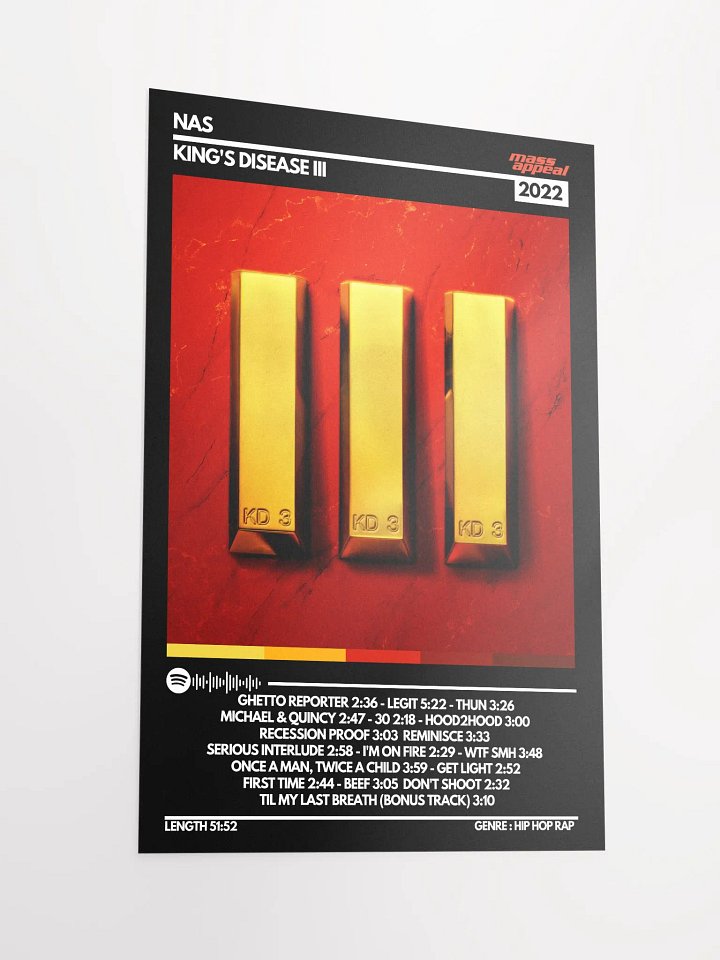 NAS KING'S DISEASE 3 ALBUM POSTER product image (2)