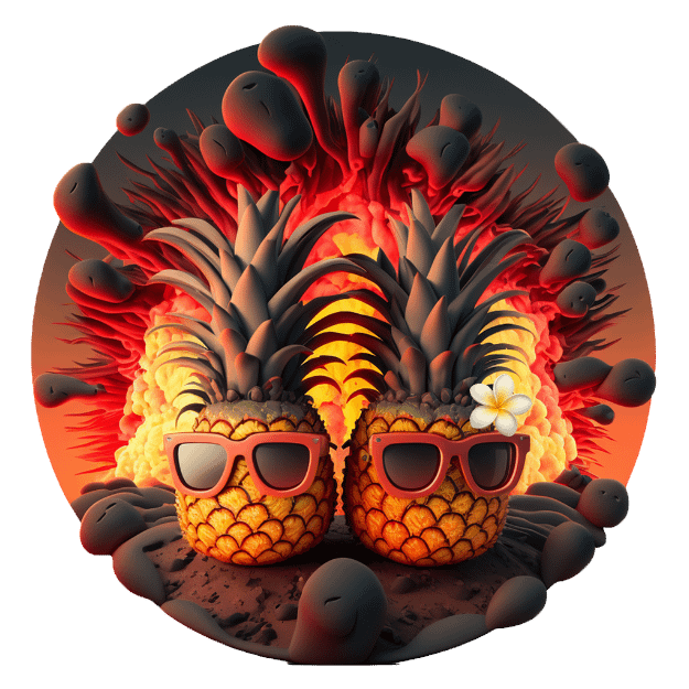 Two Pineapples Lava Logo and Waterfall Sticker/Magnets product image (1)