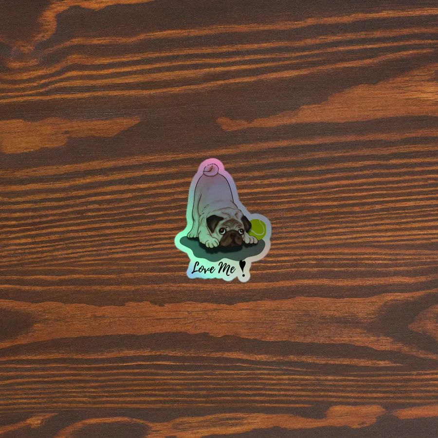 Pug Playtime Holographic Sticker Sheet product image (5)