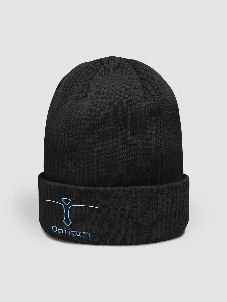 Opikun - Blue - Beechfield Organic Ribbed Beanie product image (2)