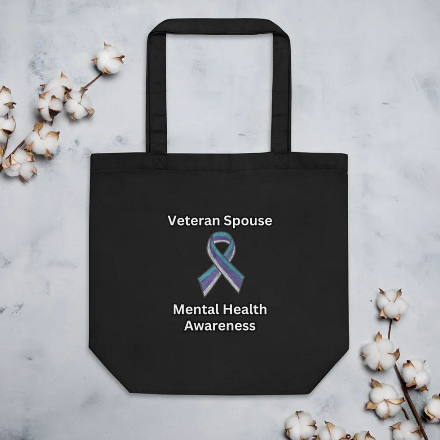 Veteran Spouse Mental Health Awareness Tote Bag product image (4)