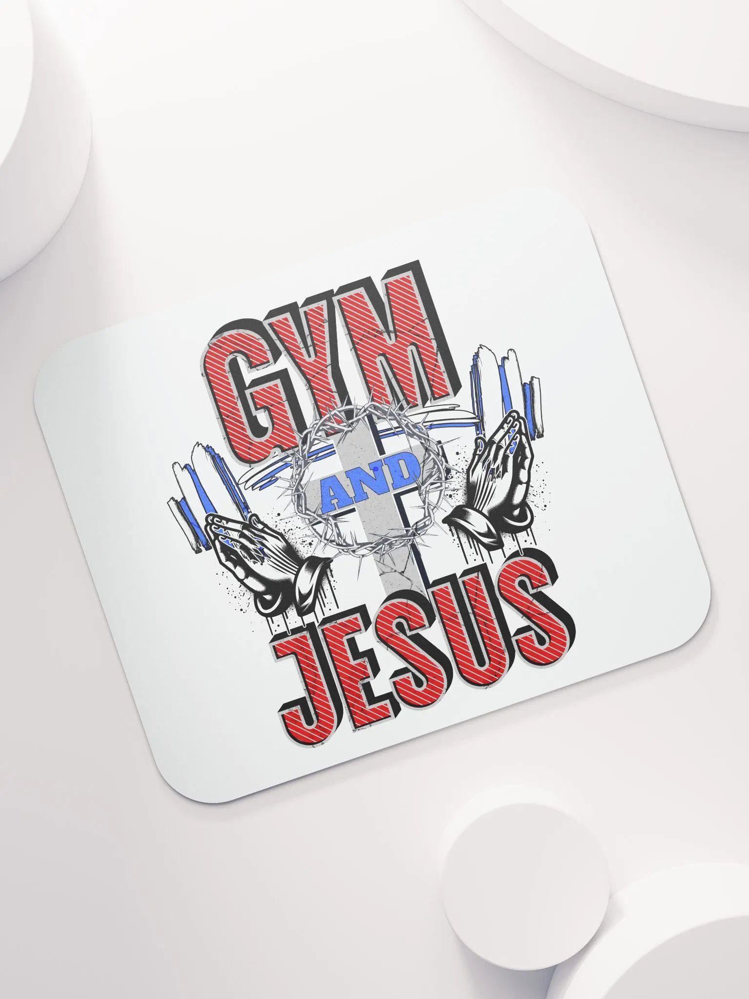 Gym And Jesus Weightlifting Spiritual Fitness Mouse Pad product image (5)