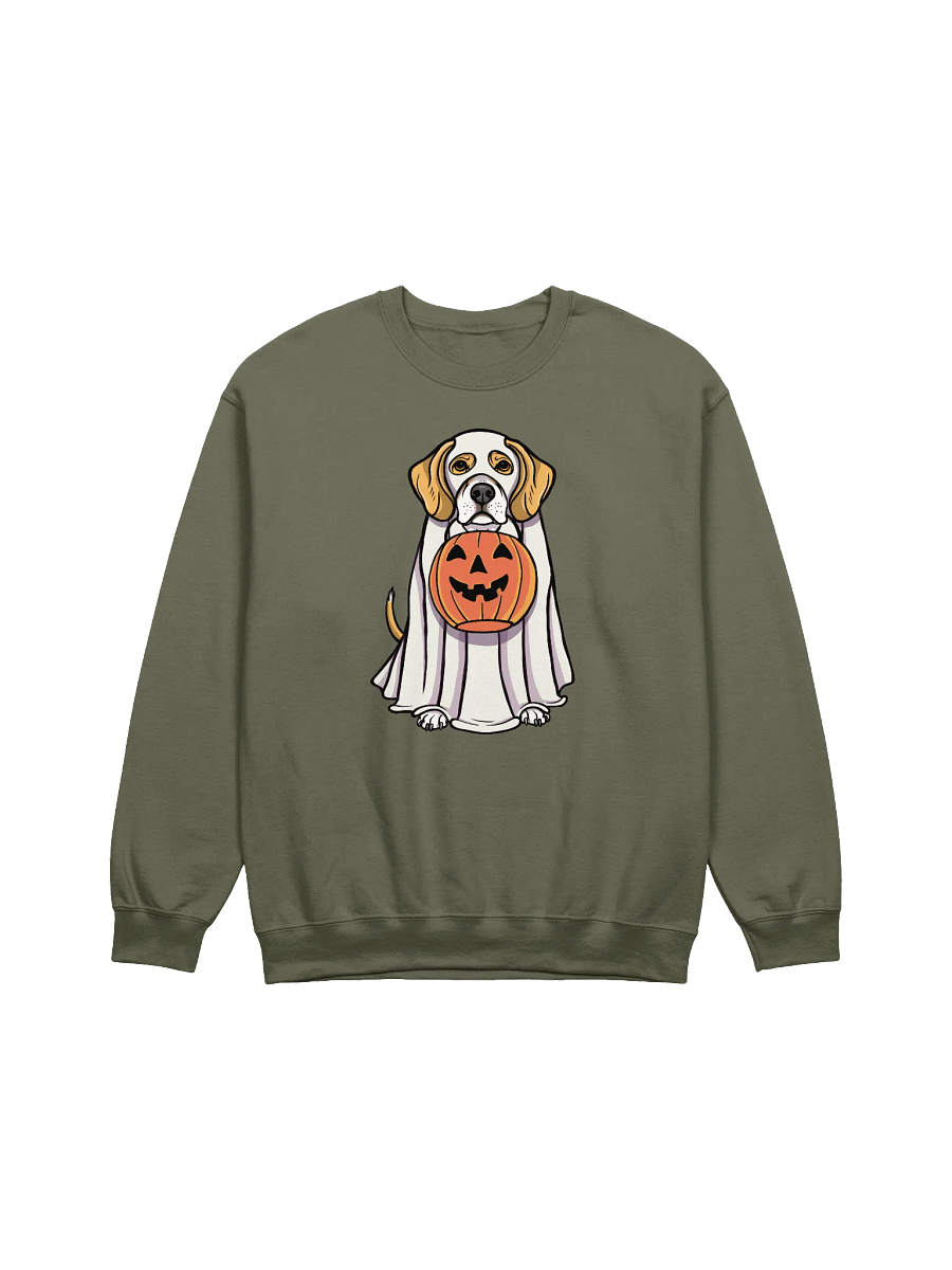 Funny Halloween Beagle(Lemon) Sweatshirt | Funny Beagle Wearing a Ghost Costume and Holding a Pumpkin Basket product image (17)