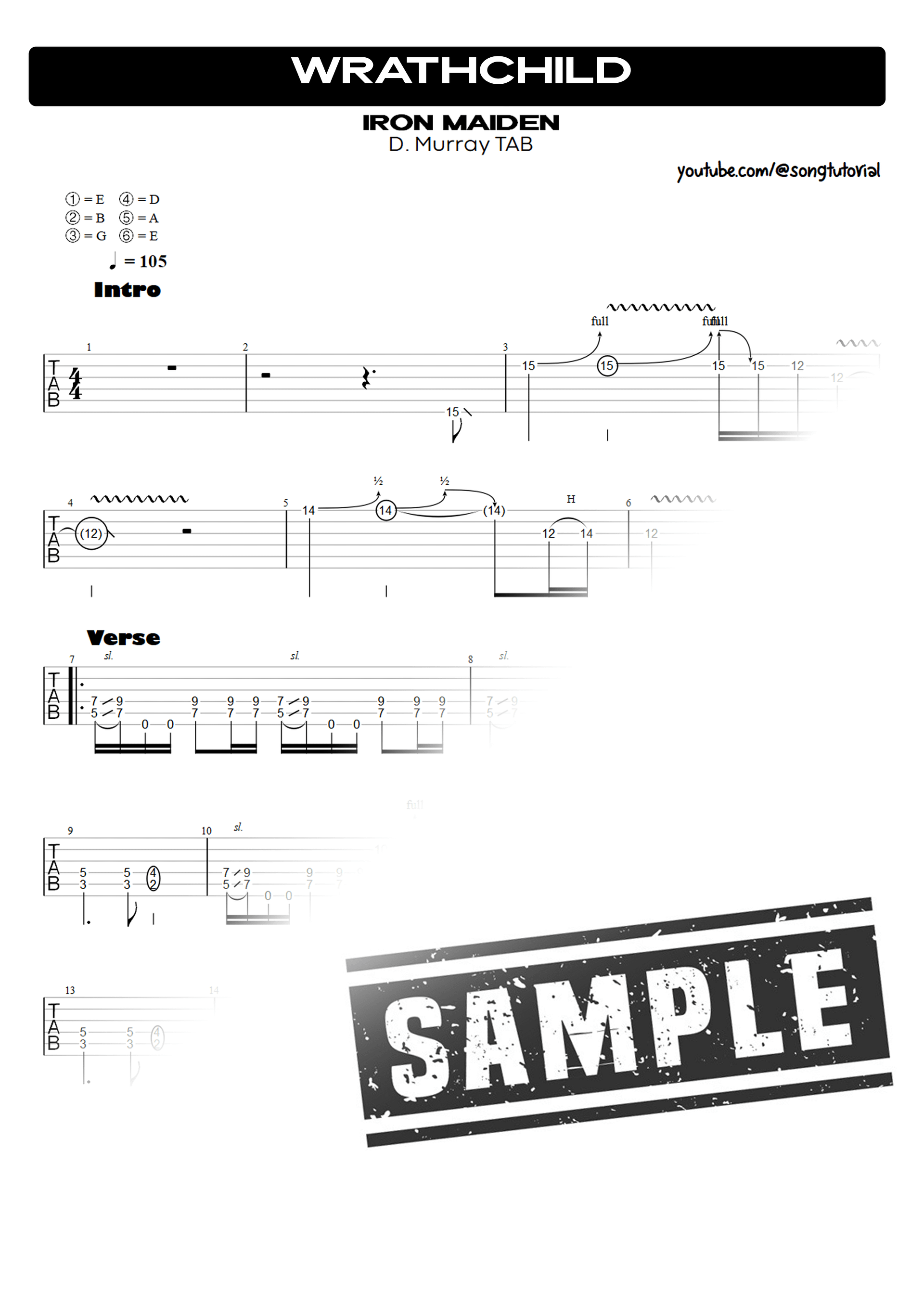 Wrathchild PDF TAB + Backing Track MP3 product image (2)