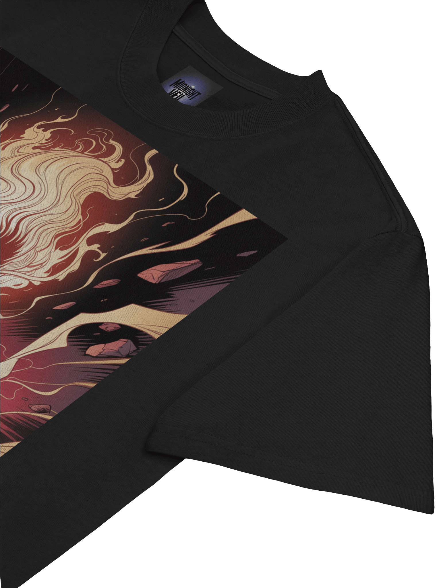 Dark Phoenix Flame Fury Oversized Faded T-Shirt – Cosmic Wing Eclipse product image (7)