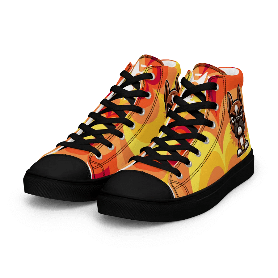 Boxer Angry Pup - Women's High Top Canvas Shoe product image (4)