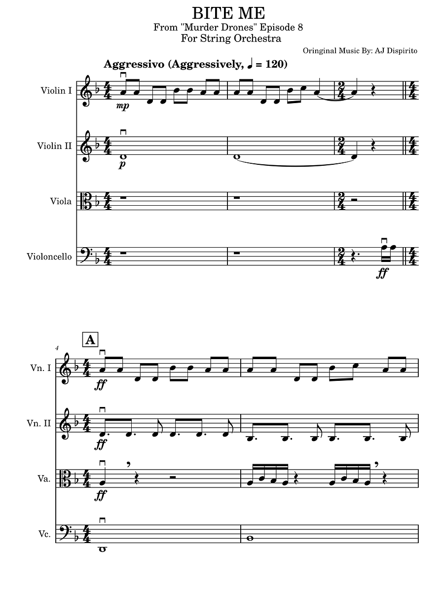 BITE ME (From "Murder Drones" Episode 8) Orchestra Cover Sheet Music product image (1)