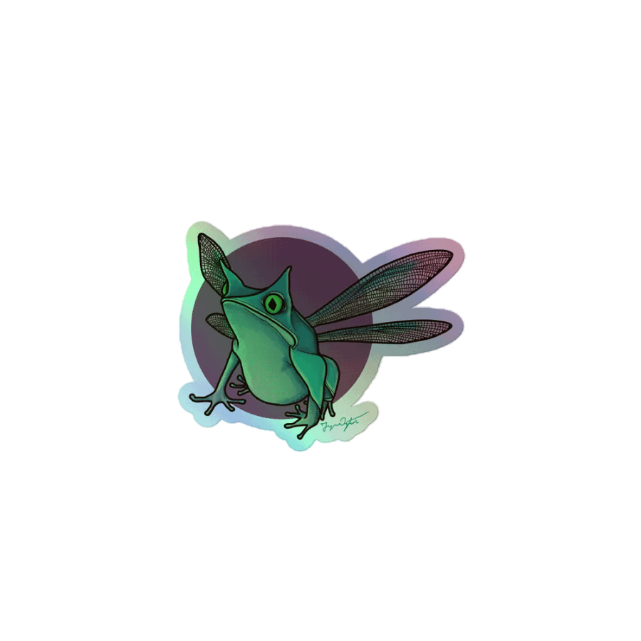 Dragonfly Frog Holo Sticker product image (1)