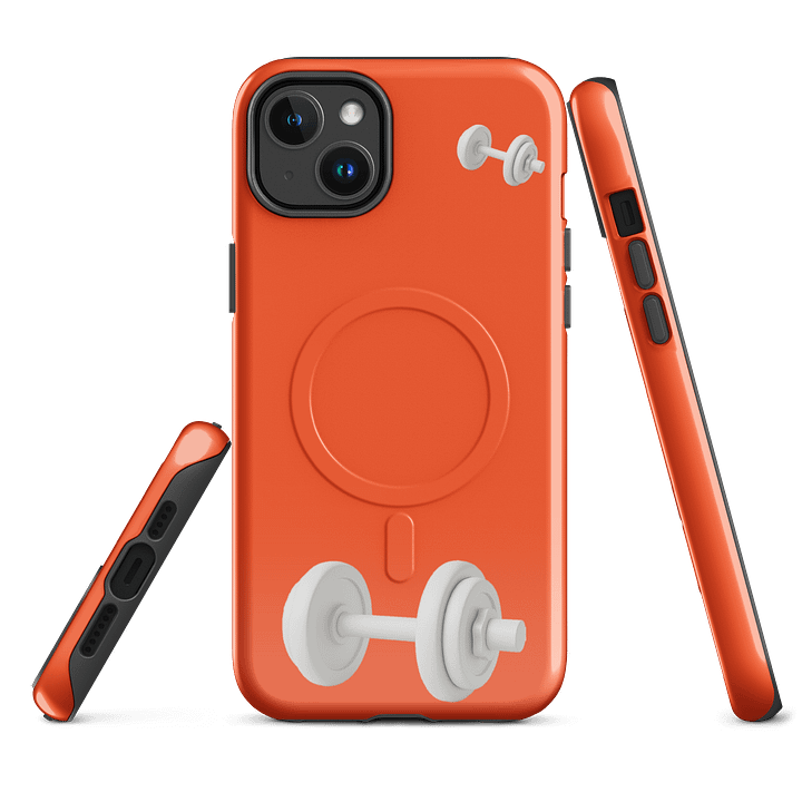 Orange White Double Dumbbell iPhone® Case product image (2)